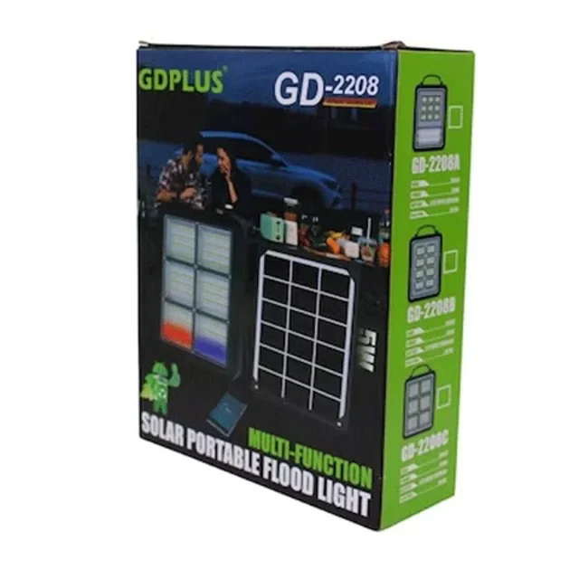 پروژکتور شارژی خورشیدی 400 وات GDPLUS مدل GD-2208